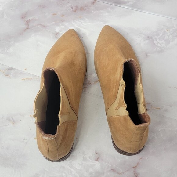 JEFFREY Campbell Suede Ankle Bootie Pointed Toe Camel Color - Picture 14 of 15